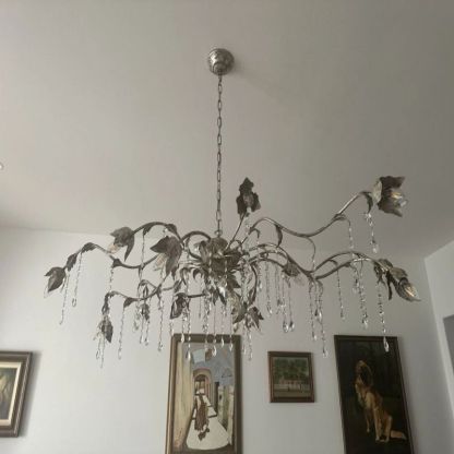 Gothic Viticci Rectangular Chandelier 52 " 61" 71"- Silver-VaseLamps