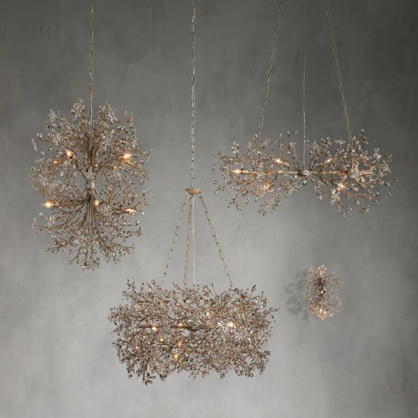 Fiore Linear Chandelier 43“ 68” W-VaseLamps