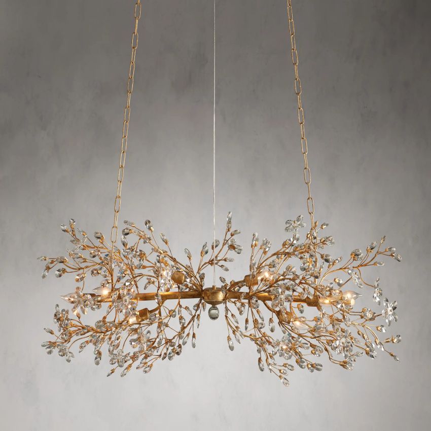 Fiore Linear Chandelier 43“ 68” W-VaseLamps