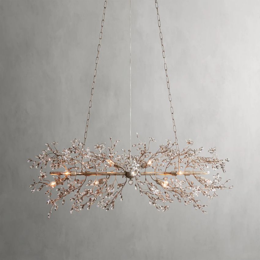 Fiore Linear Chandelier 43“ 68” W-VaseLamps