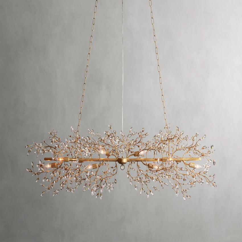 Fiore Linear Chandelier 43“ 68” W-VaseLamps