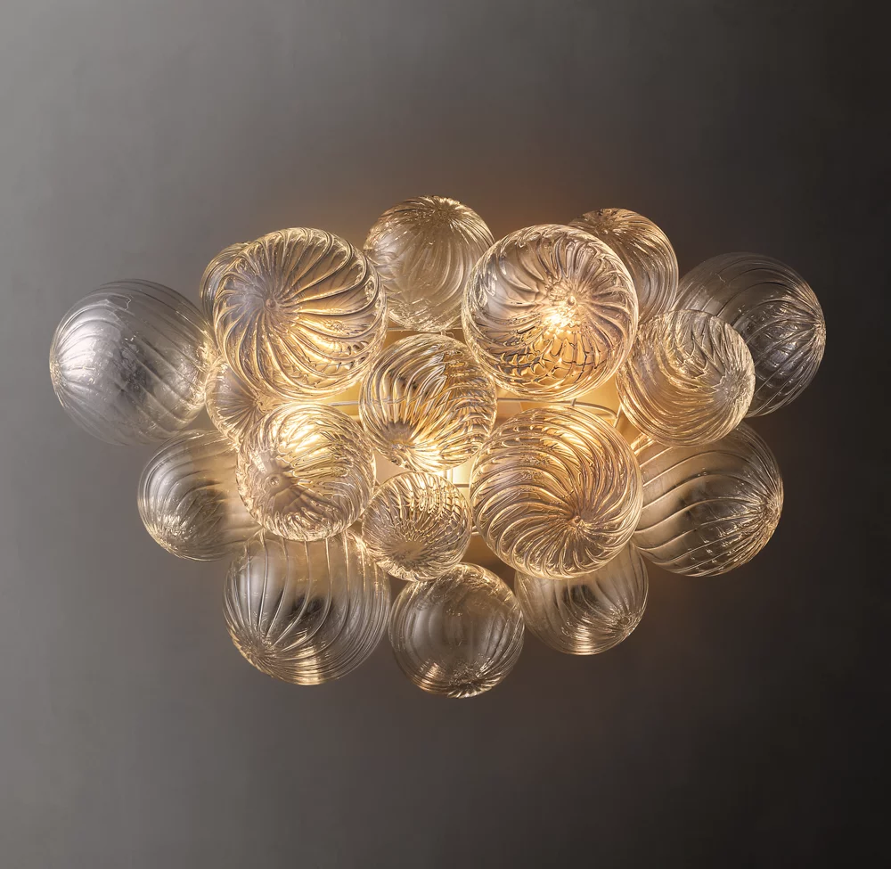 Talia Glass Orbs Round Sconce-VaseLamps