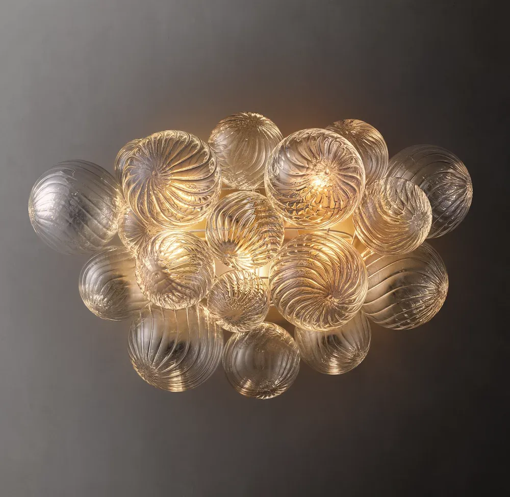 Talia Glass Orbs Round Sconce-VaseLamps