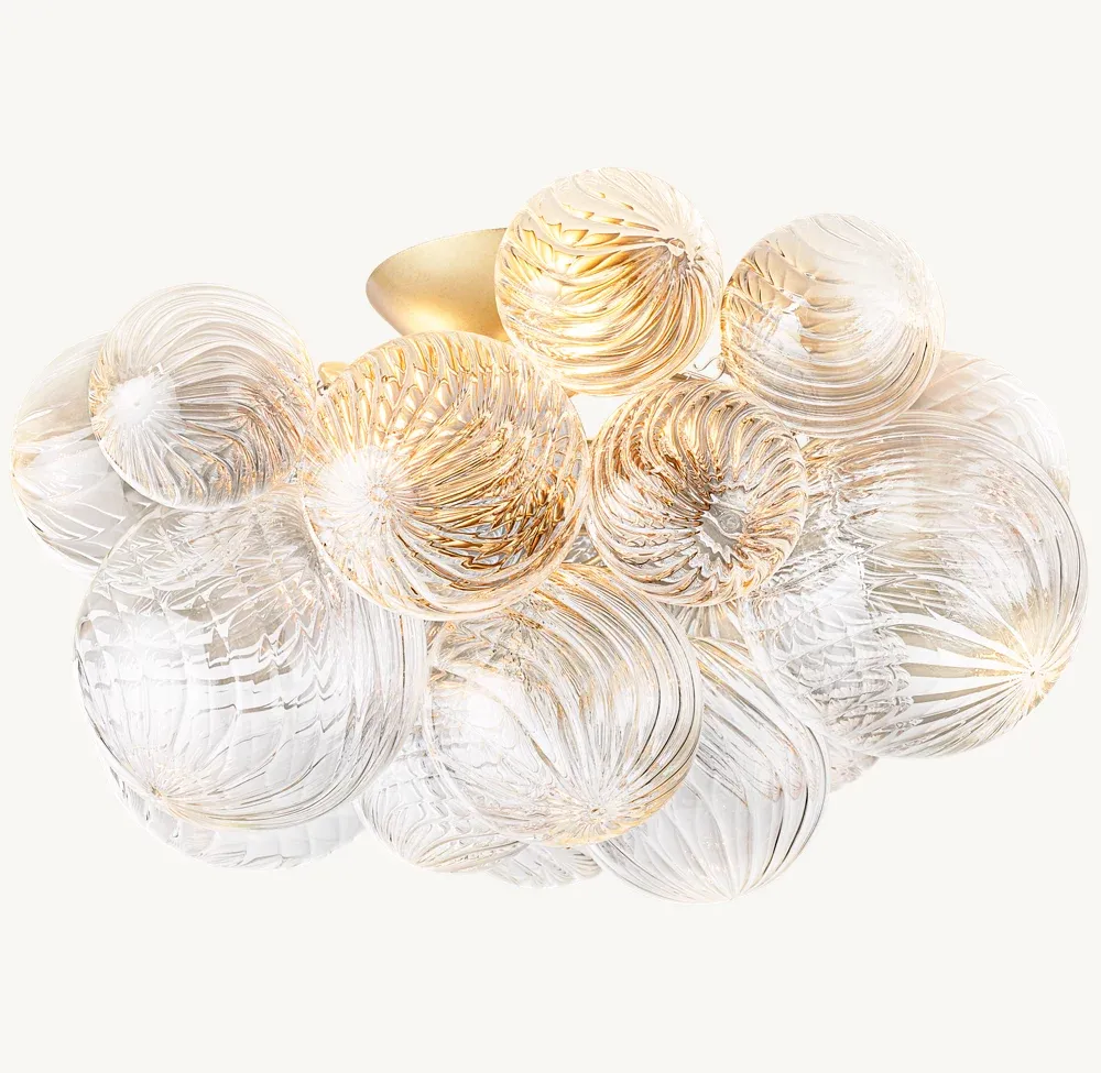Swirled-Glass Orbs Flushmount-VaseLamps