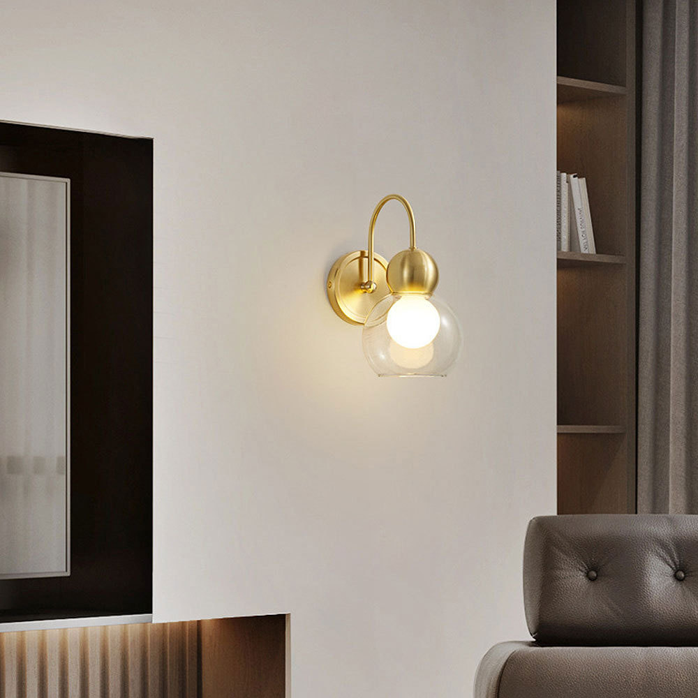 VASELAMPS - Modern Simplicity Clear Glass Wall Sconce-VaseLamps