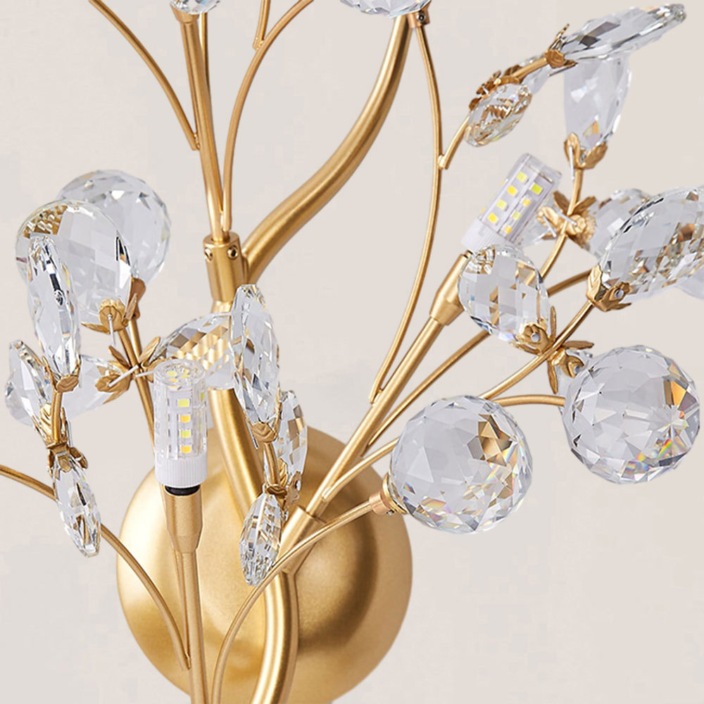 VASELAMPS - Modern Luxury Branches Clear Crystal Wall Sconce-VaseLamps