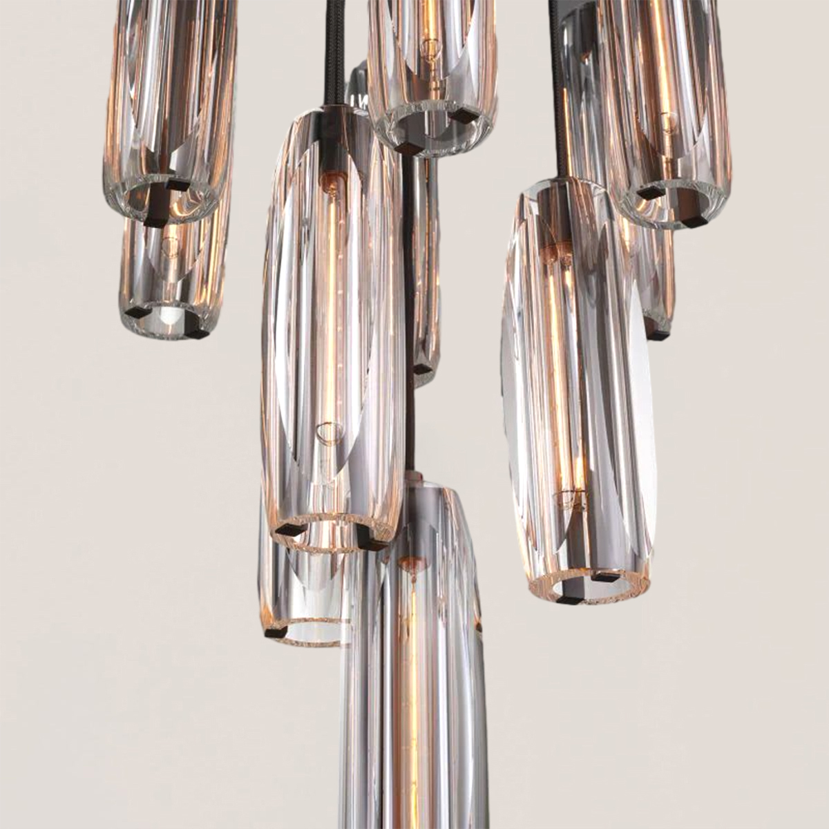 Chartier Crystal 10-Light Round Chandelier-VaseLamps