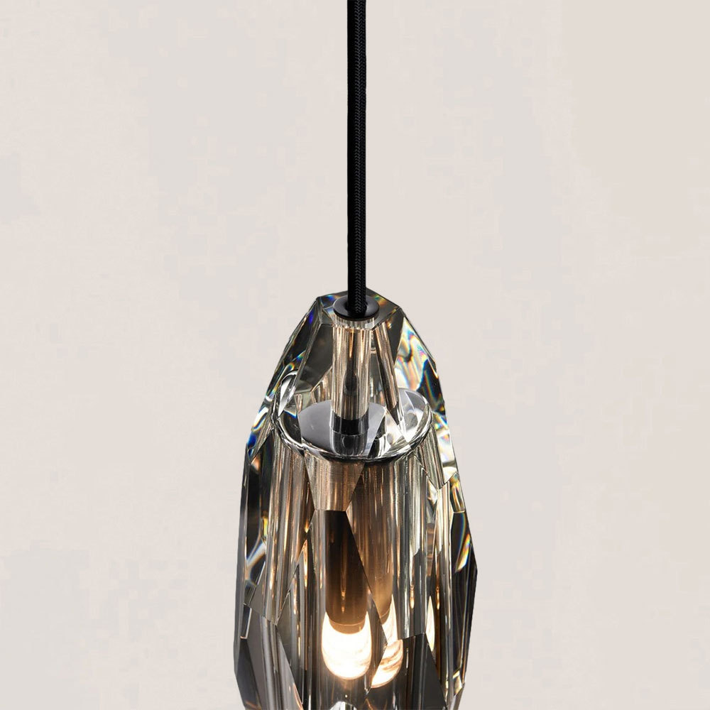 VASELAMPS - Brass Crystal Polygonal Pendant-VaseLamps