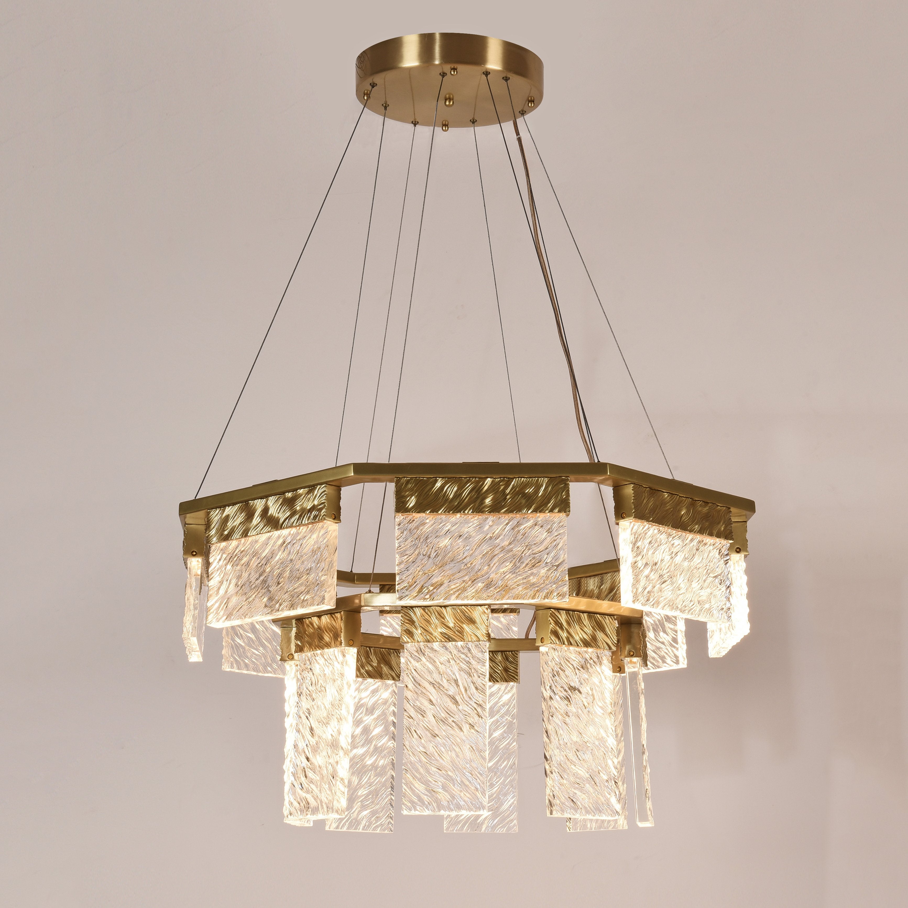 2-Tier Round Down-light LED Chandelier-VaseLamps