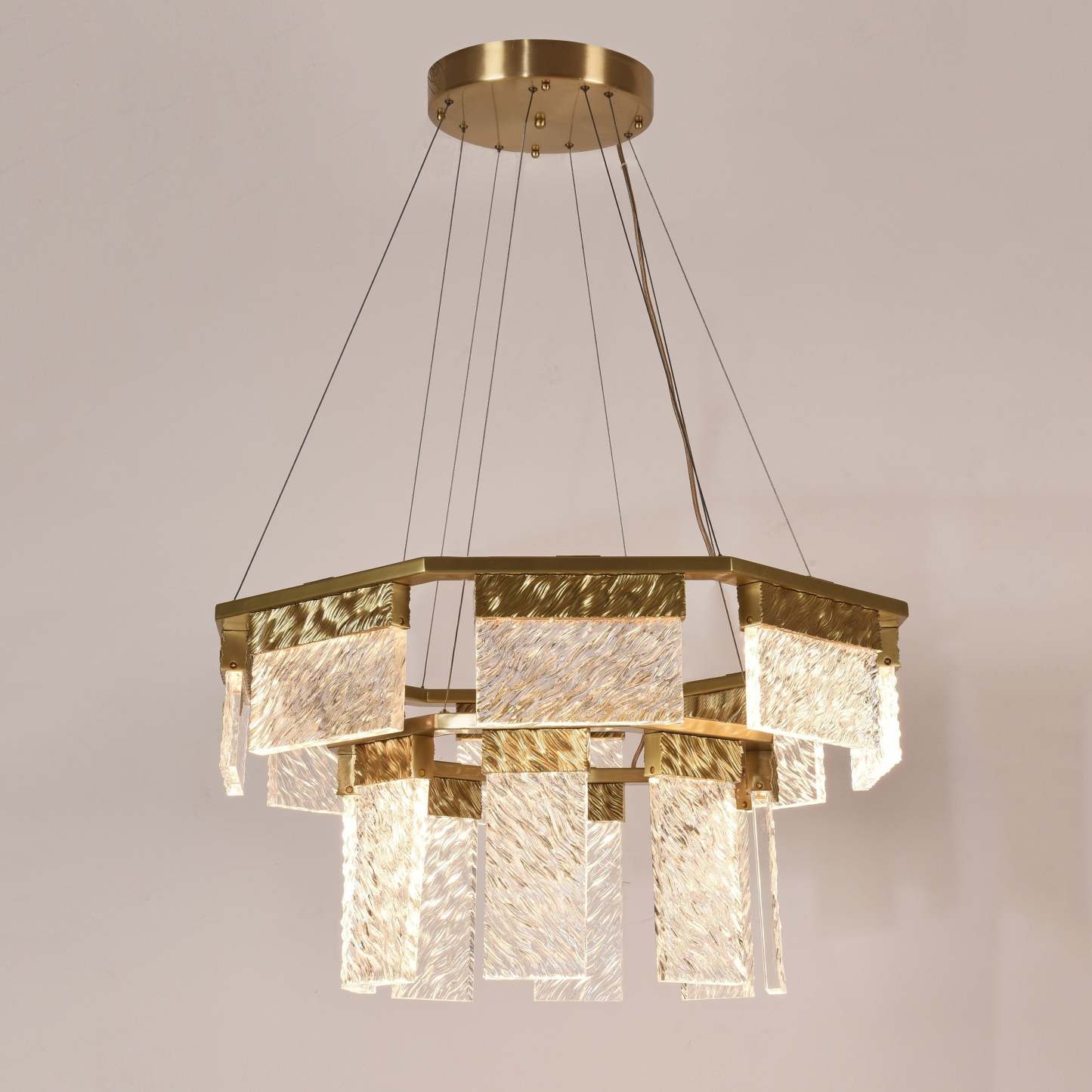 2-Tier Round Down-light LED Chandelier-VaseLamps
