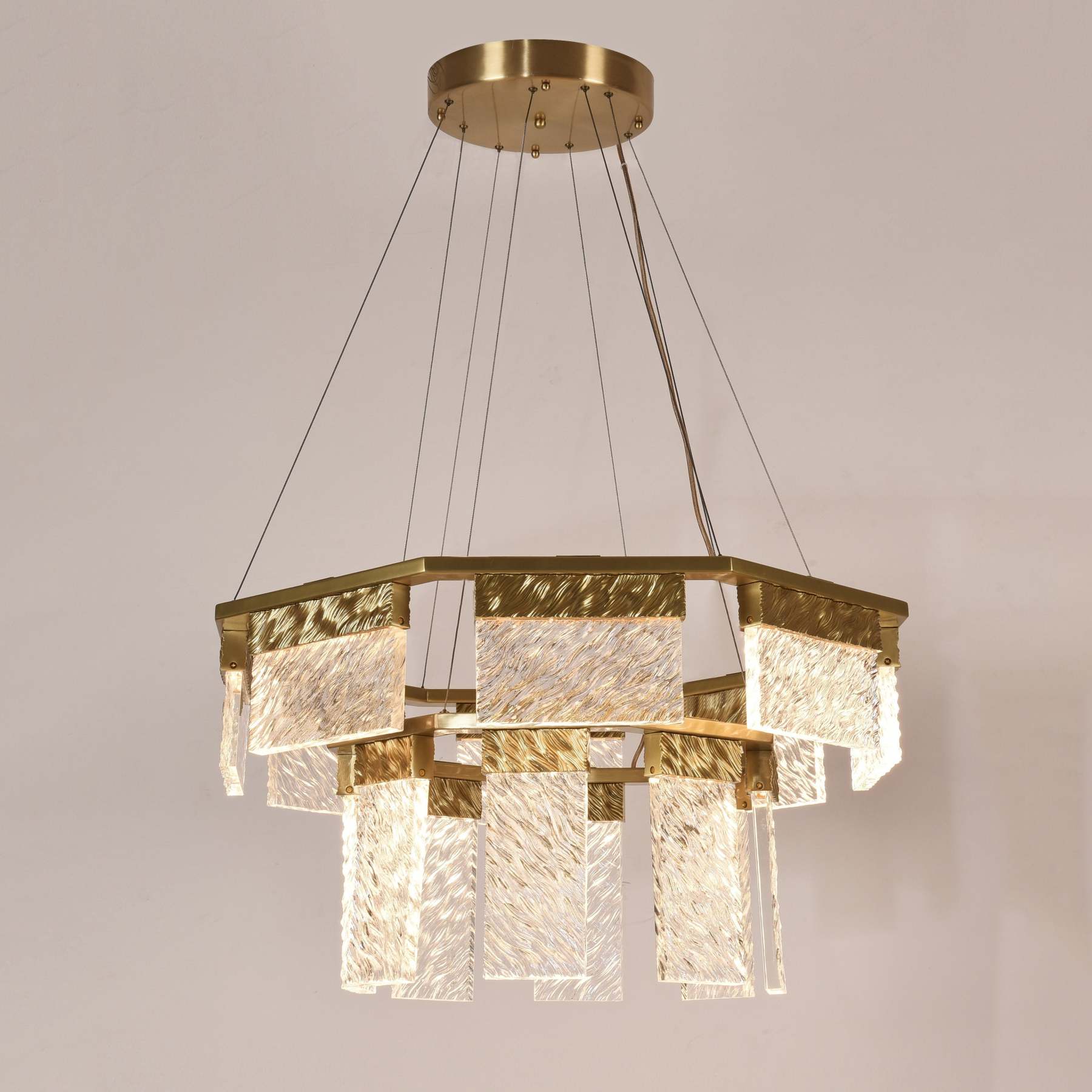 2-Tier Round Down-light LED Chandelier-VaseLamps