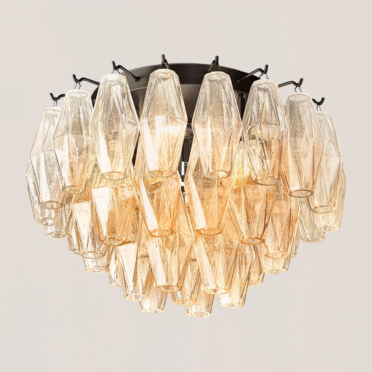 Chiara Clear Glass Flushmount-VaseLamps