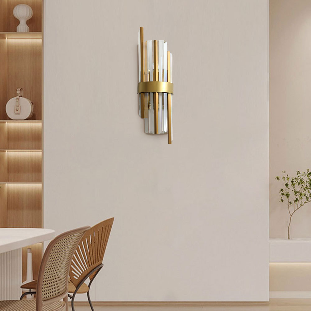 VASELAMPS - Elegant Modern Crystal Gold Plated Wall Sconce-VaseLamps