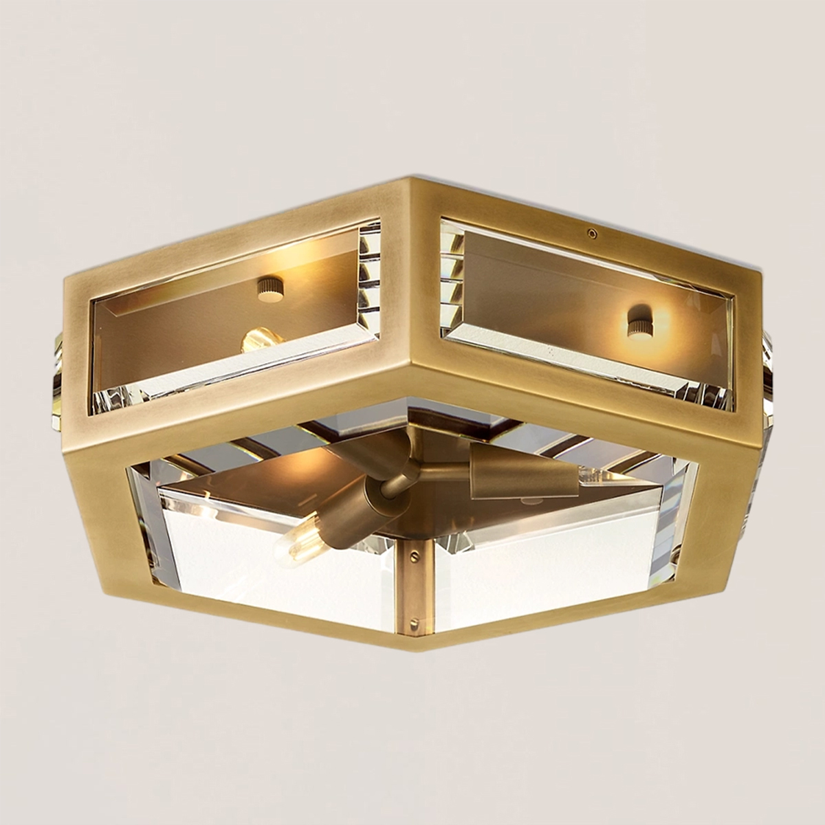 Chevalier Brass Flushmount-VaseLamps
