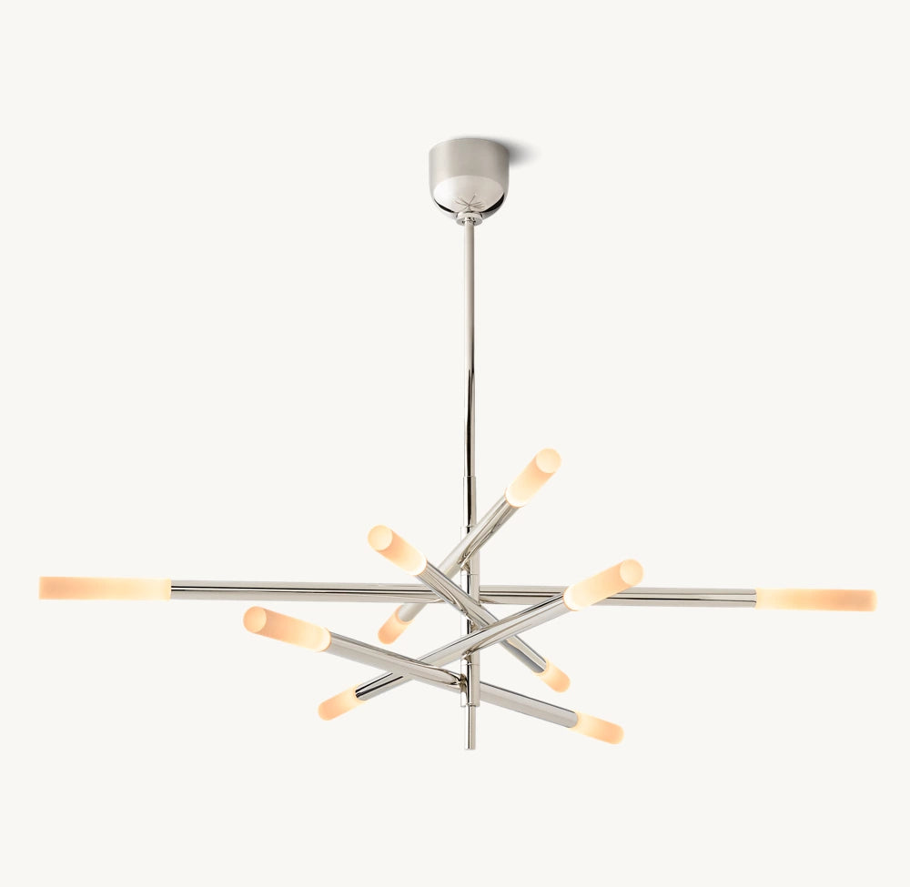 Rousseau 10-Light Mobile Etched Rod Chandelier-VaseLamps