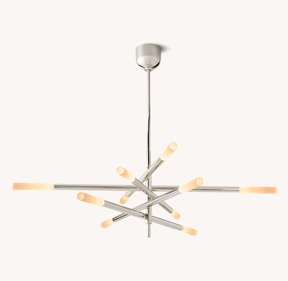 Rousseau 10-Light Mobile Etched Rod Chandelier-VaseLamps
