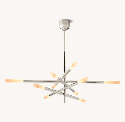 Rousseau 10-Light Mobile Etched Rod Chandelier-VaseLamps