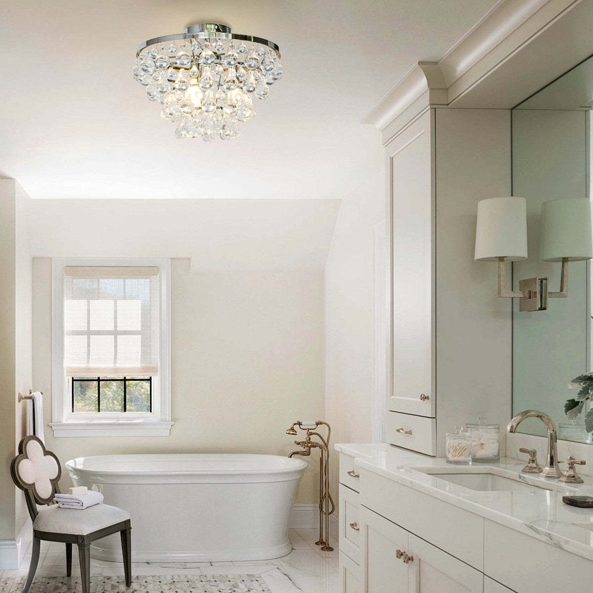 Robert Abbey Bling Round Flushmount-VaseLamps