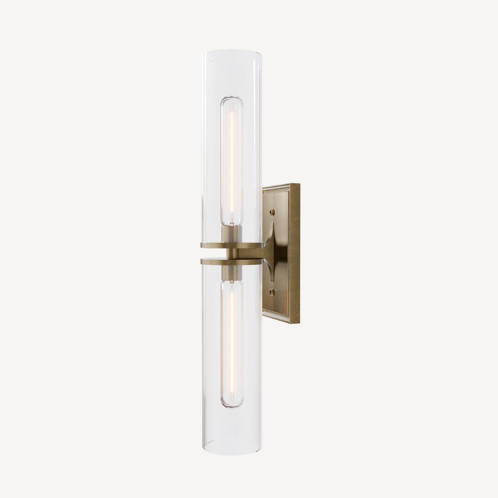 Dual-Layer Glass and Gold Metal Wall Sconce