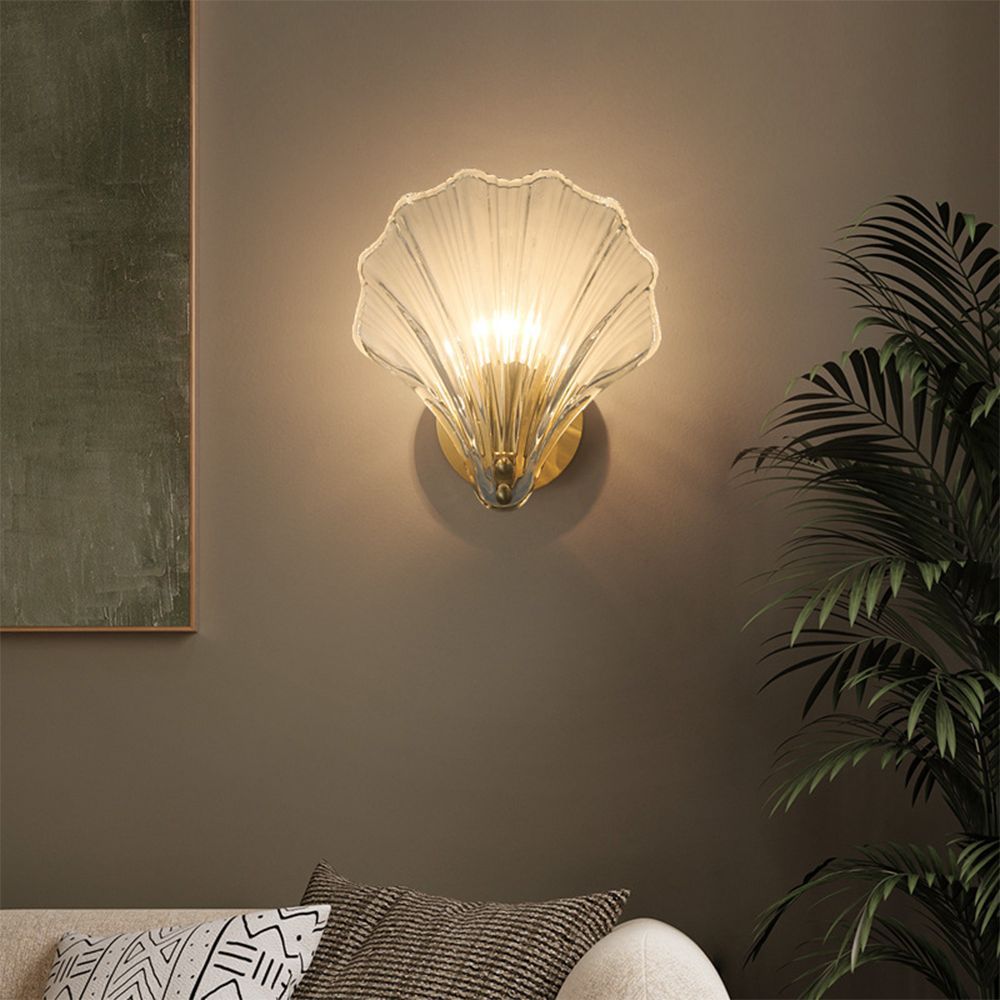 VASELAMPS - Fan Shaped Glass Wall Sconce-VaseLamps
