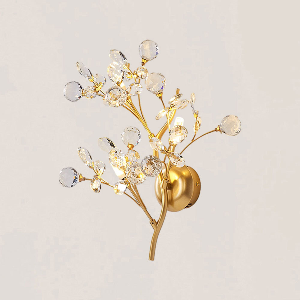 VASELAMPS - Modern Luxury Branches Clear Crystal Wall Sconce-VaseLamps