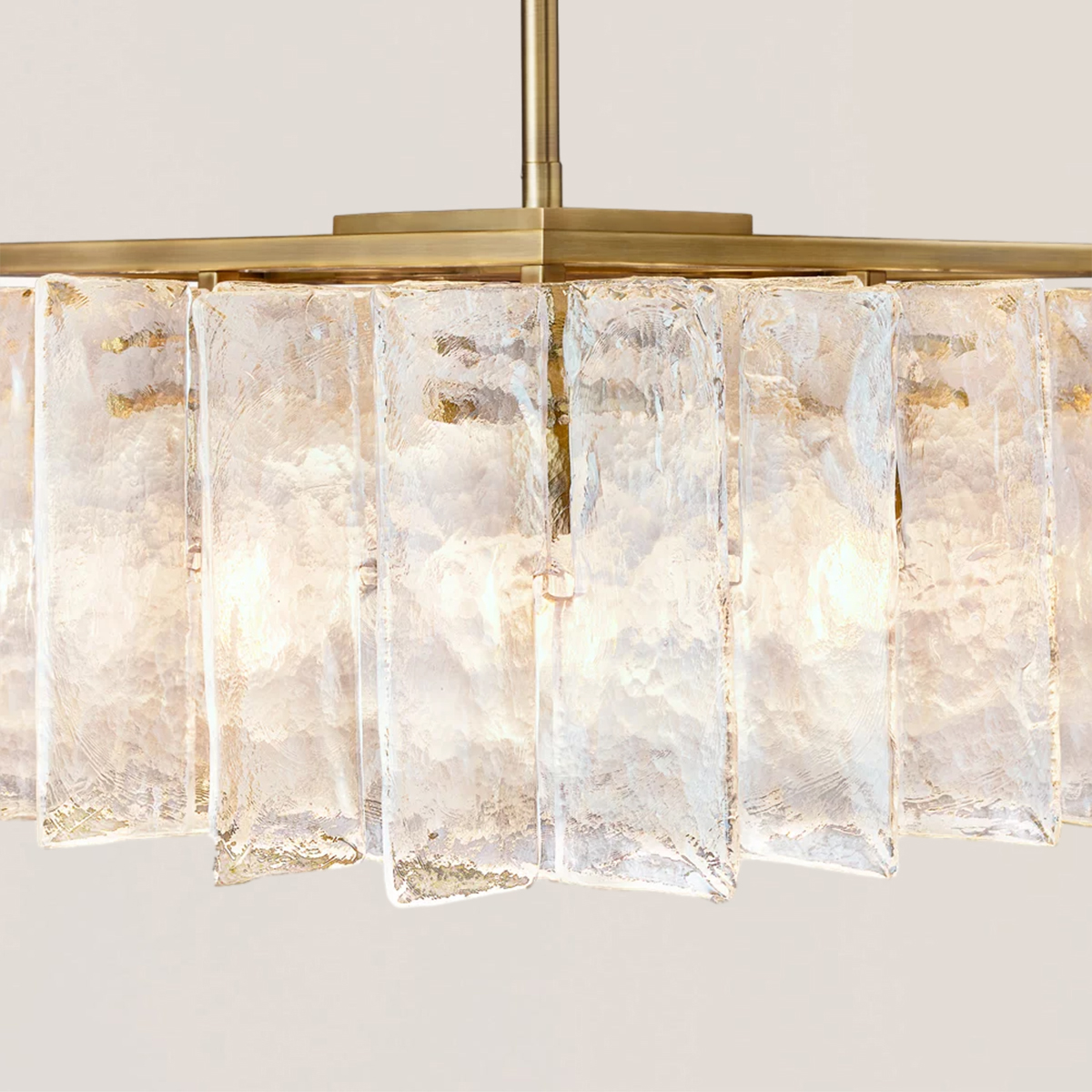 Lattice Clear Glass Rectangular Chandelier-VaseLamps