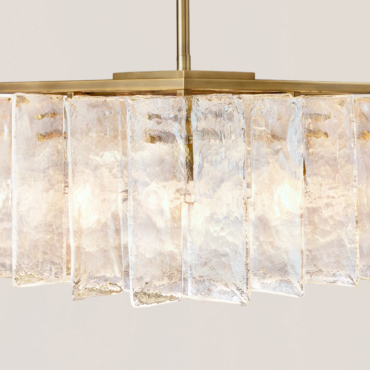 Lattice Clear Glass Rectangular Chandelier-VaseLamps