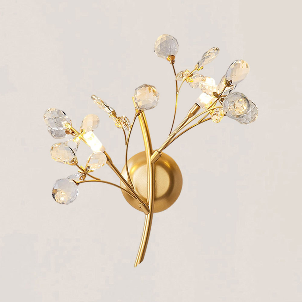 VASELAMPS - Modern Luxury Branches Clear Crystal Wall Sconce-VaseLamps