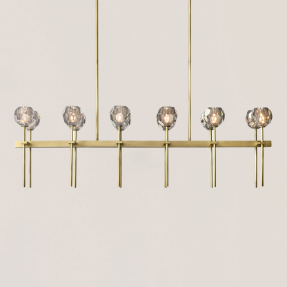 Boule De Crystal Smoke Double Linear Chandelier 60"-VaseLamps