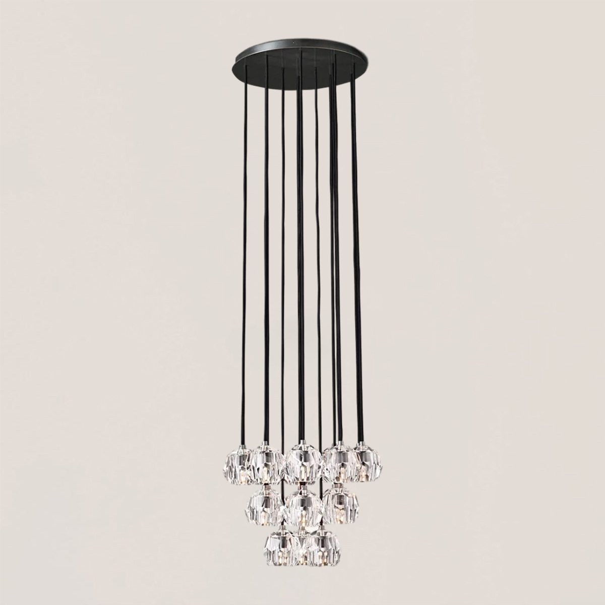 Boule De Crystal Clear Round Cluster Chandelier-VaseLamps