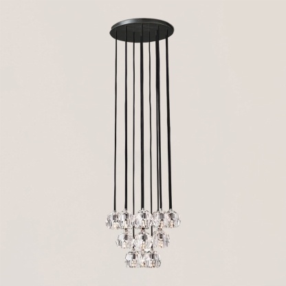 Boule De Crystal Clear Round Cluster Chandelier-VaseLamps