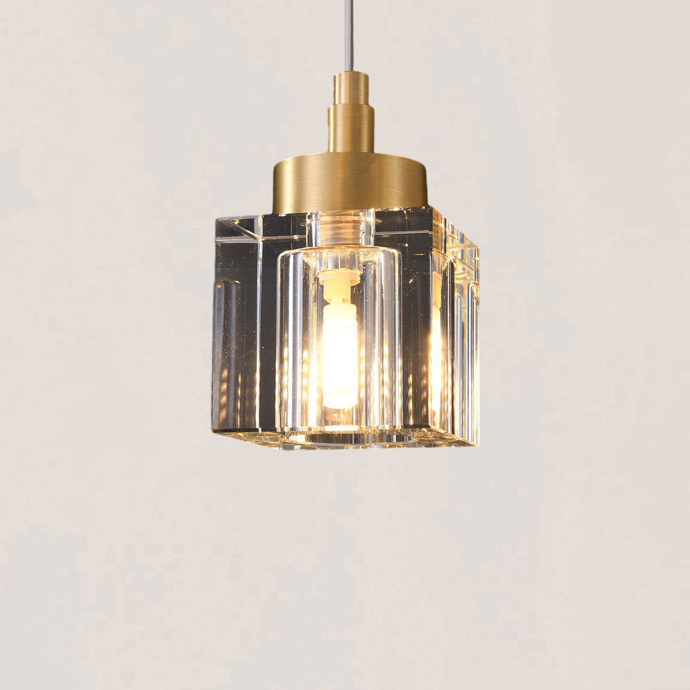 VASELAMPS - Modern Simplicity Cube Crystal Pendant Light-VaseLamps