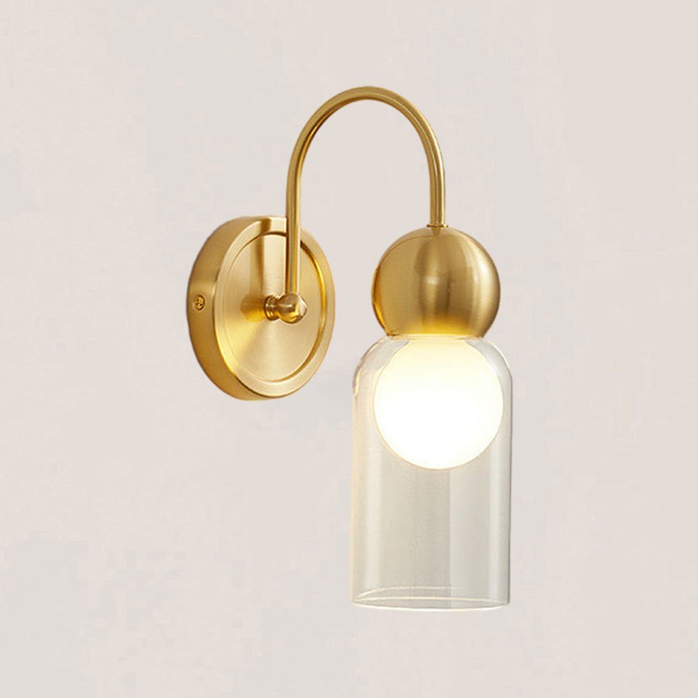 VASELAMPS - Modern Simplicity Clear Glass Wall Sconce-VaseLamps