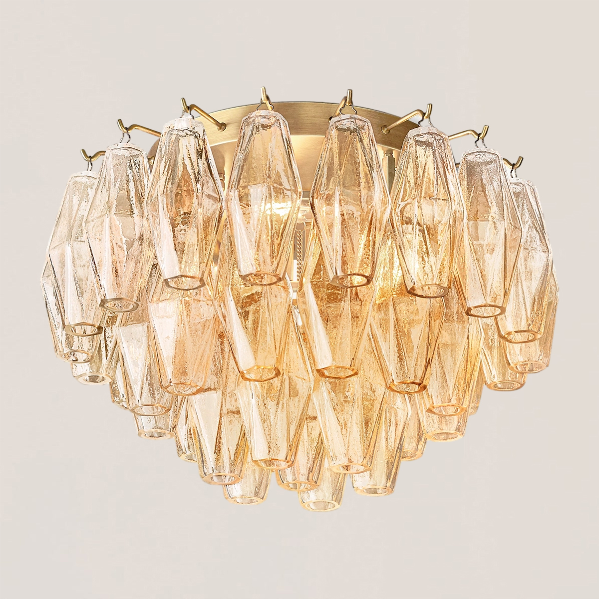 Chiara Clear Glass Flushmount-VaseLamps