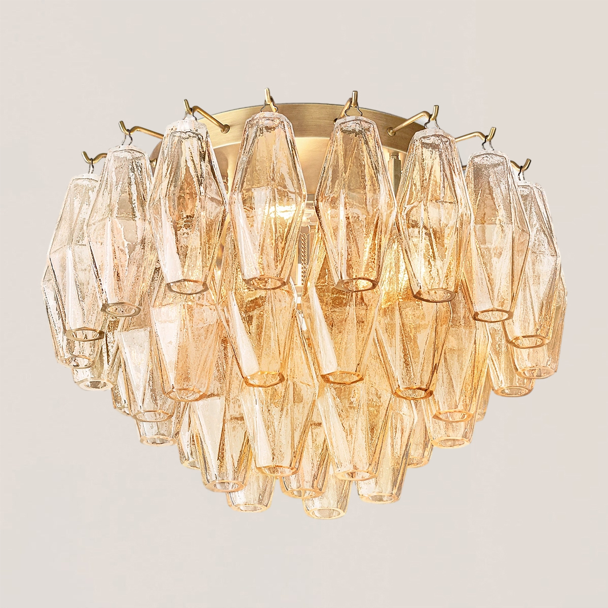 Chiara Clear Glass Flushmount-VaseLamps