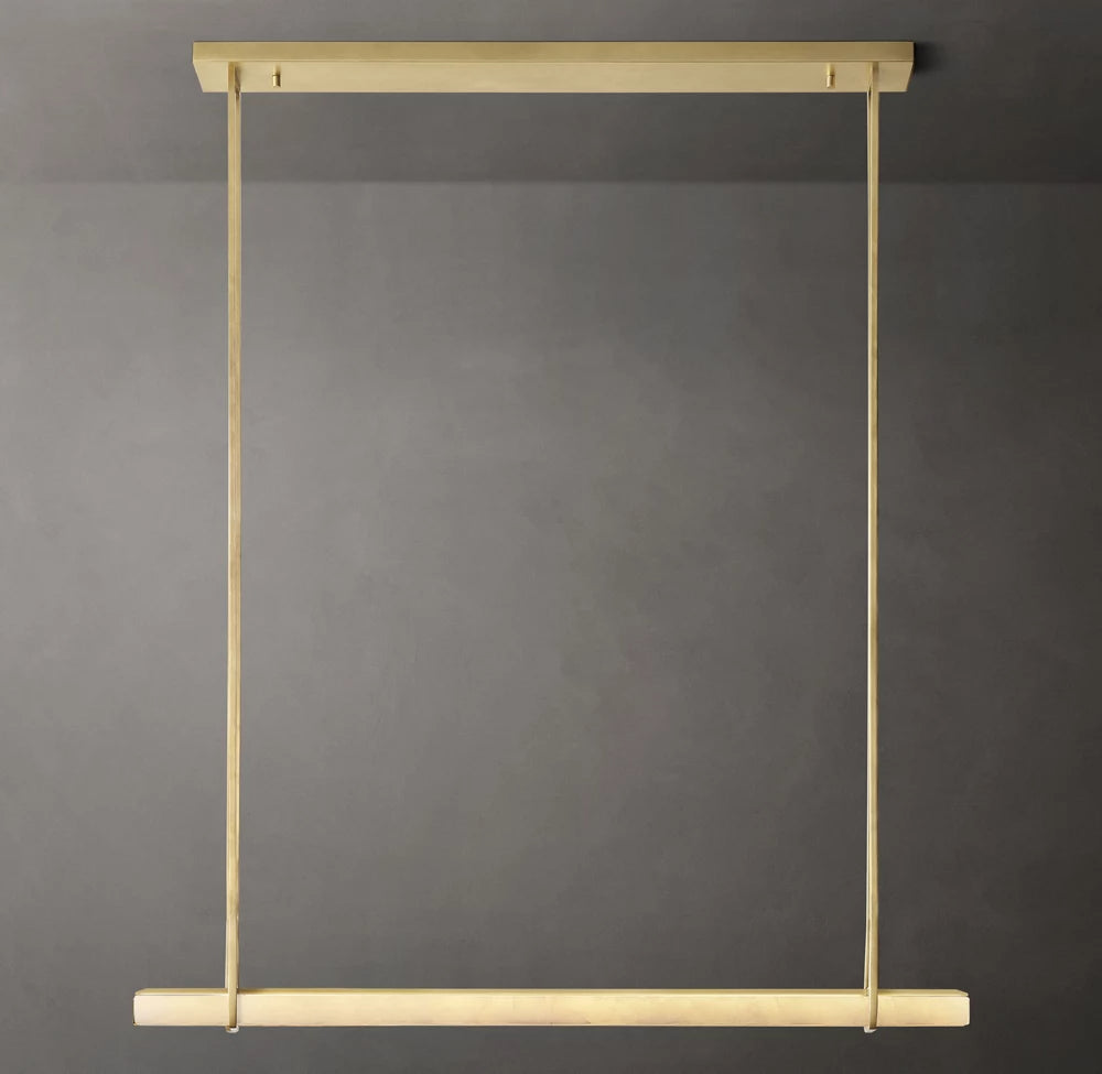 Audubon Modern Alabaster Single Bar Linear Chandelier 60"
