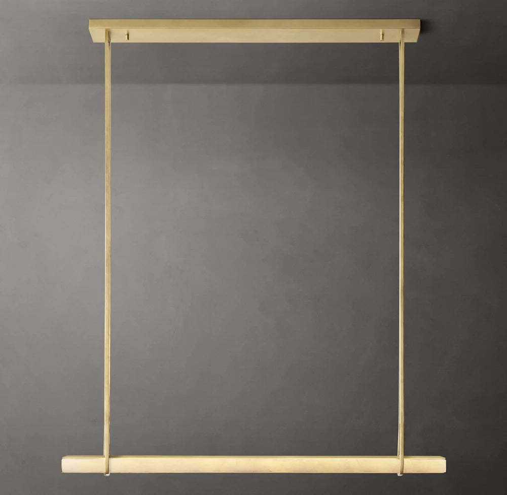 Audubon Modern Alabaster Single Bar Linear Chandelier 60"