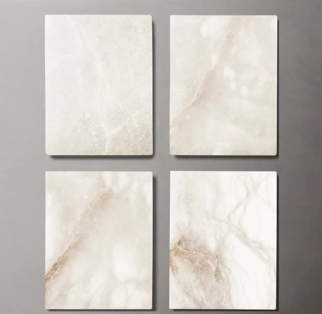 Audubon Modern Short Alabaster Linear Chandelier 54"