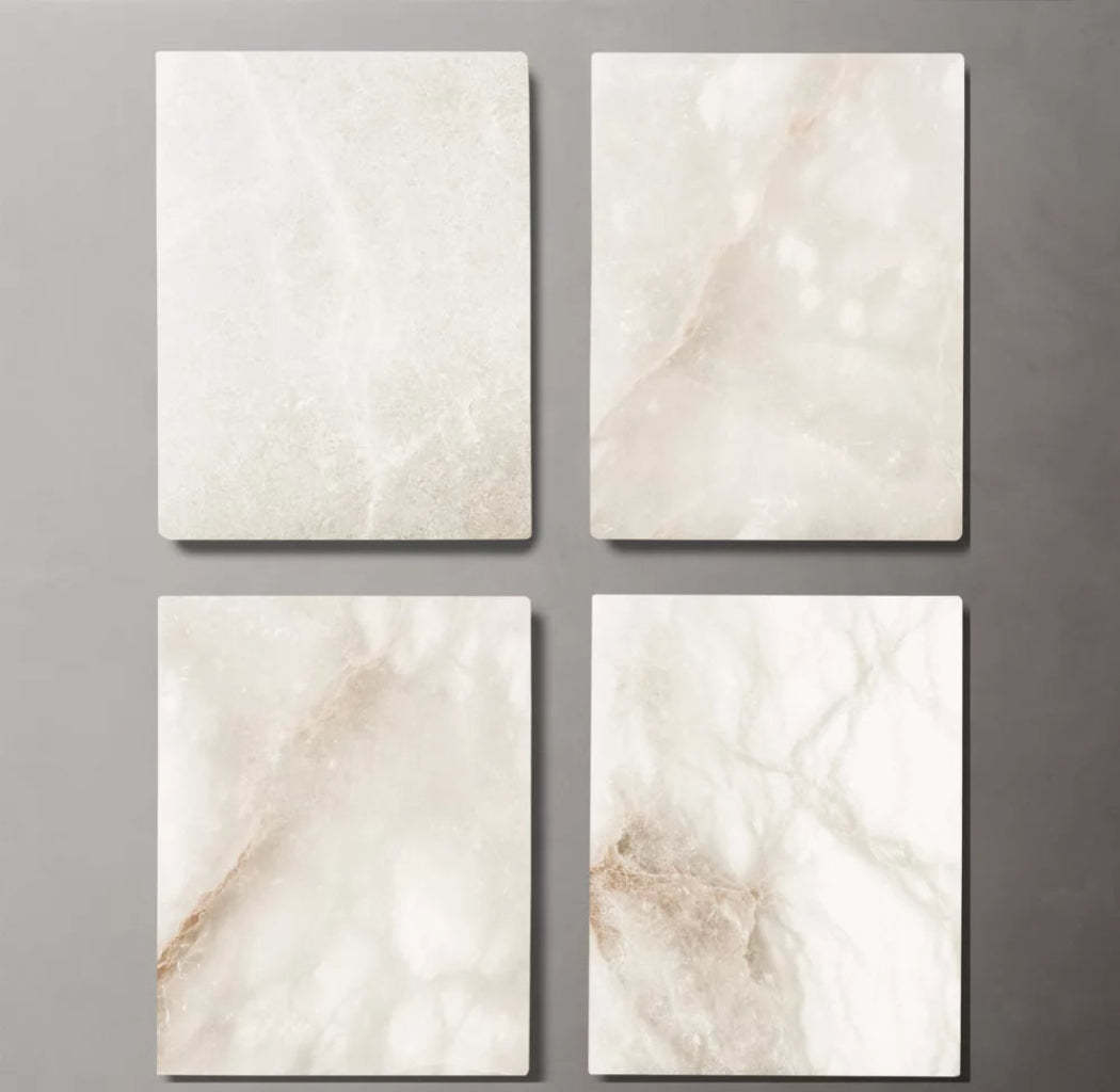 Audubon Modern Short Alabaster Linear Chandelier 54"