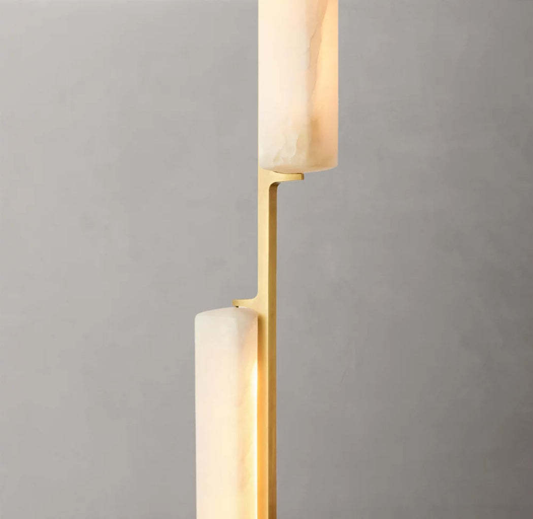 Audubon Modern Short Alabaster Linear Chandelier 54"