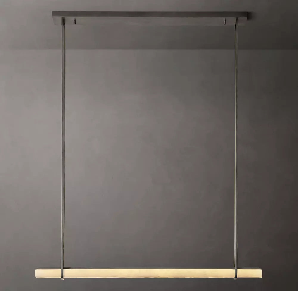 Audubon Modern Alabaster Single Bar Linear Chandelier 60"