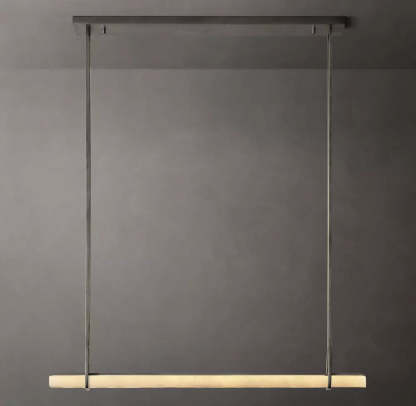 Audubon Modern Alabaster Single Bar Linear Chandelier 60"