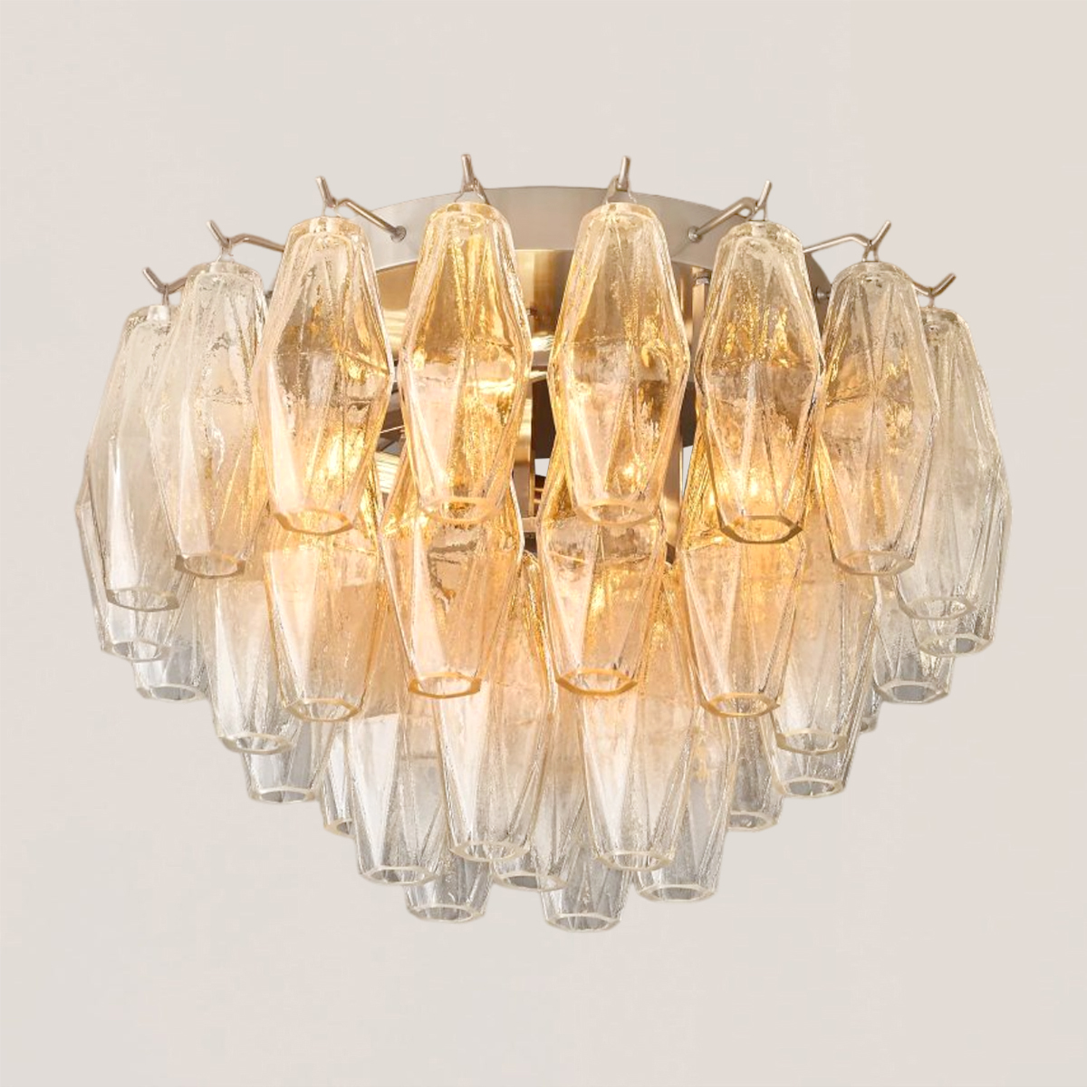 Chiara Clear Glass Flushmount-VaseLamps