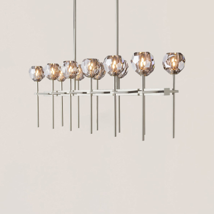 Boule De Crystal Smoke Double Linear Chandelier 60"-VaseLamps