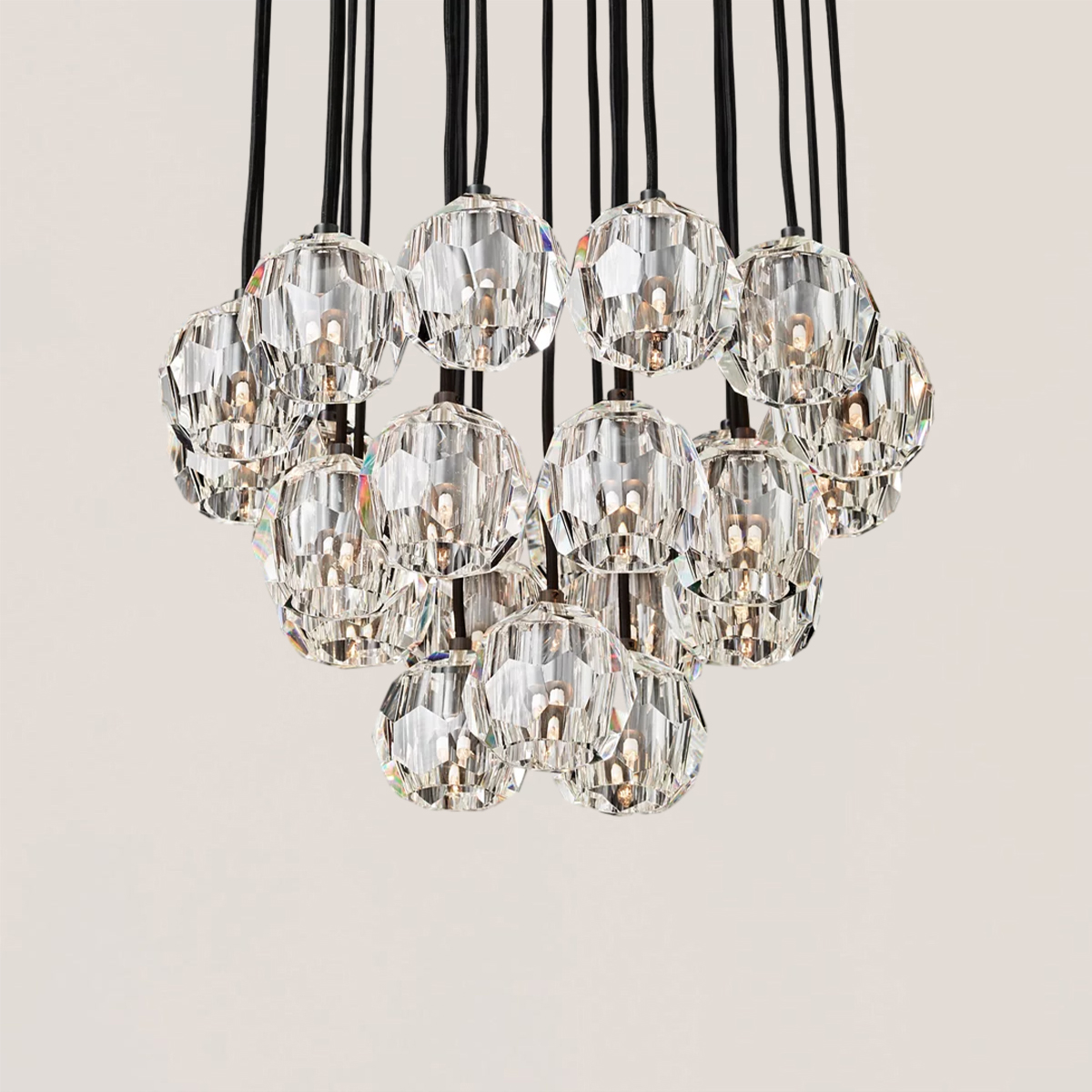 Boule De Crystal Round Cluster Chandelier-VaseLamps