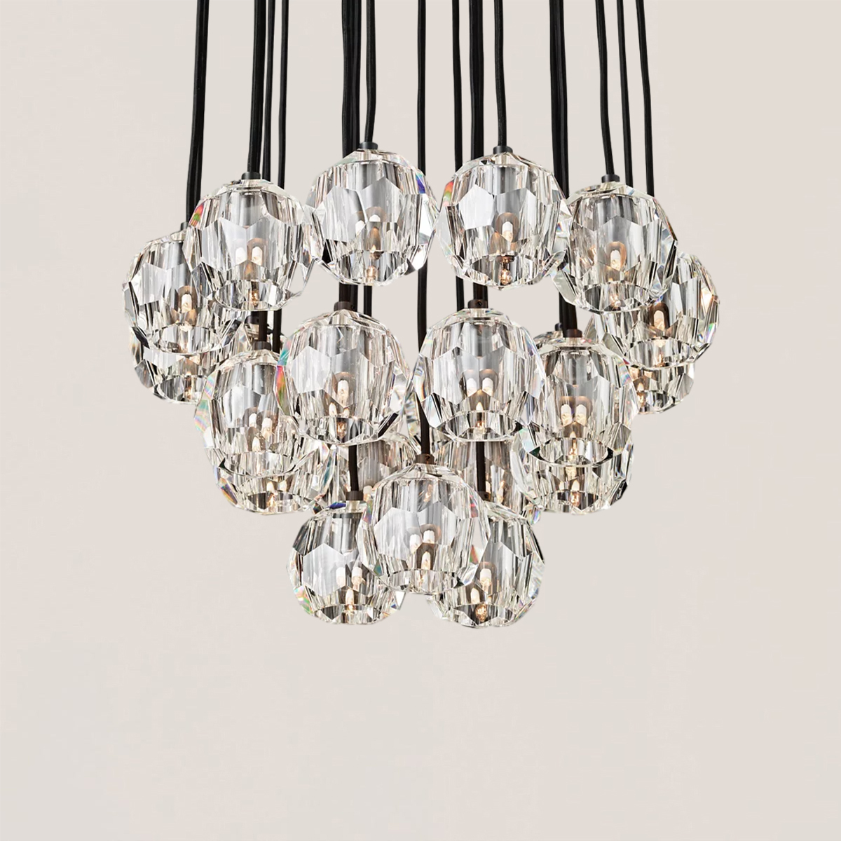 Boule De Crystal Round Cluster Chandelier-VaseLamps