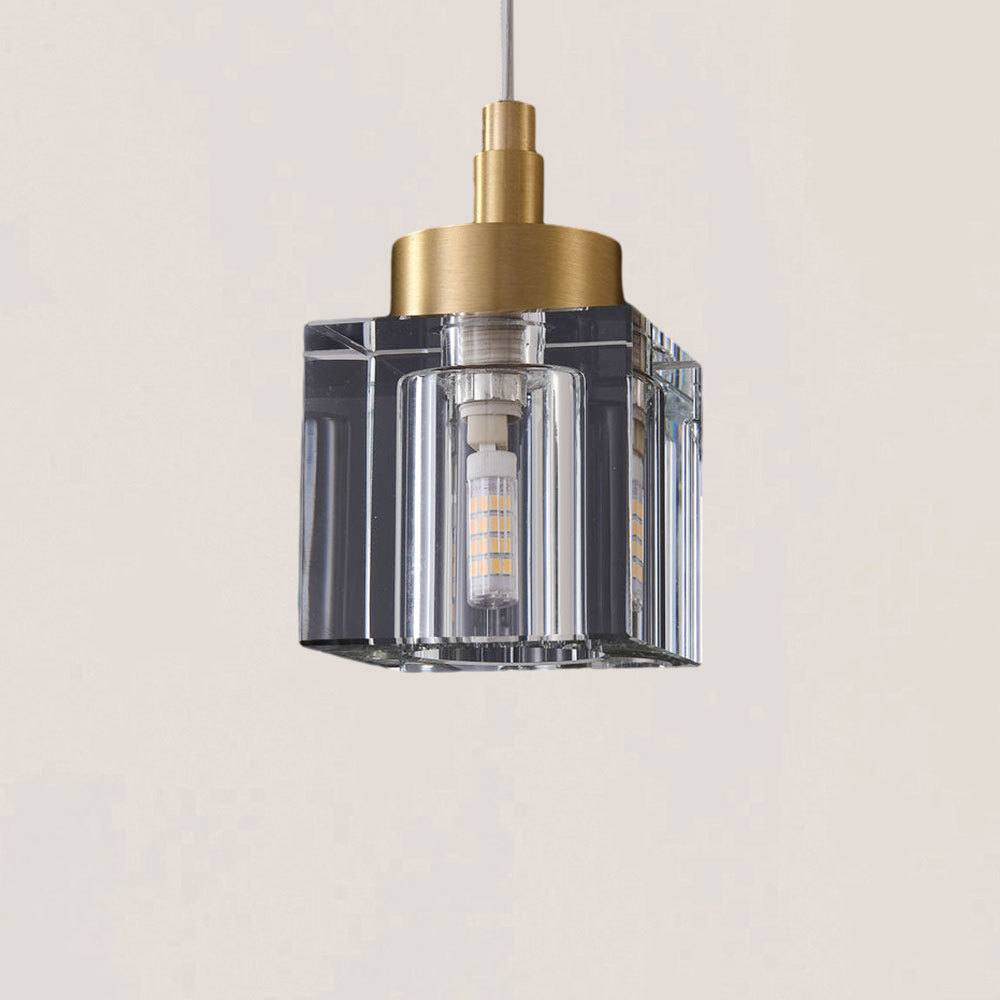 VASELAMPS - Modern Simplicity Cube Crystal Pendant Light-VaseLamps