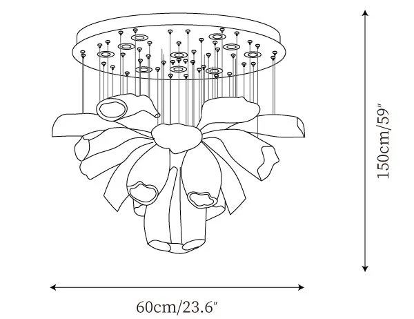 Luxury Glass Lotus Chandelier-VaseLamps