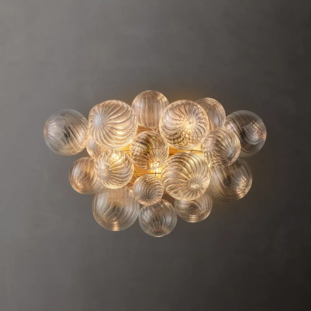 Talia Glass Orbs Round Sconce-VaseLamps
