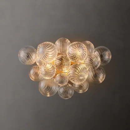 Talia Glass Orbs Round Sconce-VaseLamps